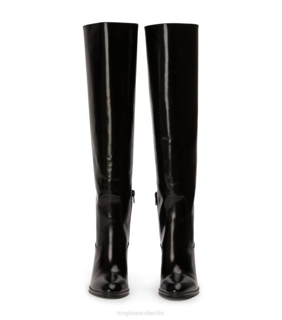 kniehohe Stiefel| de Tony Bianco Frauen heiße Wadenstiefel Schwarz hochglänzend 4624395